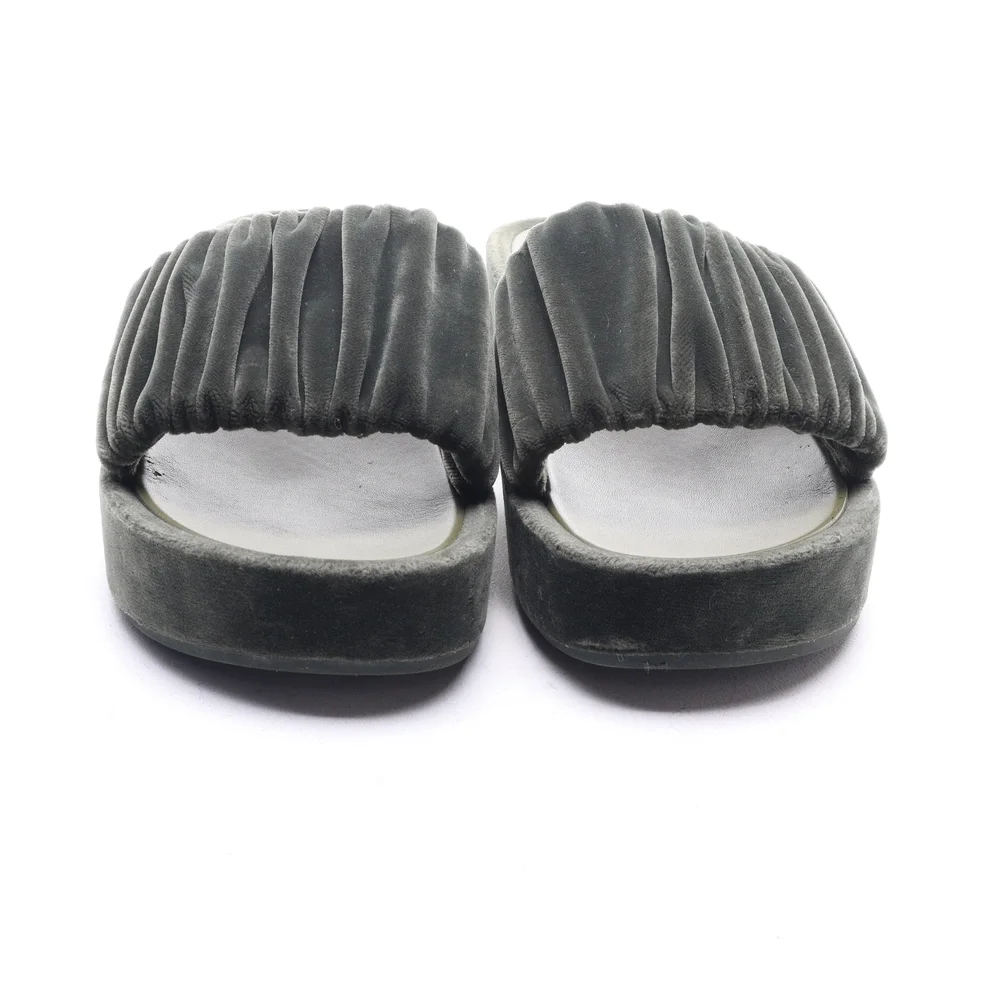 Aerosoles Women DADA Velvet Slide Platforms Shoes 7.5 Forest Green - Picture 5 of 16